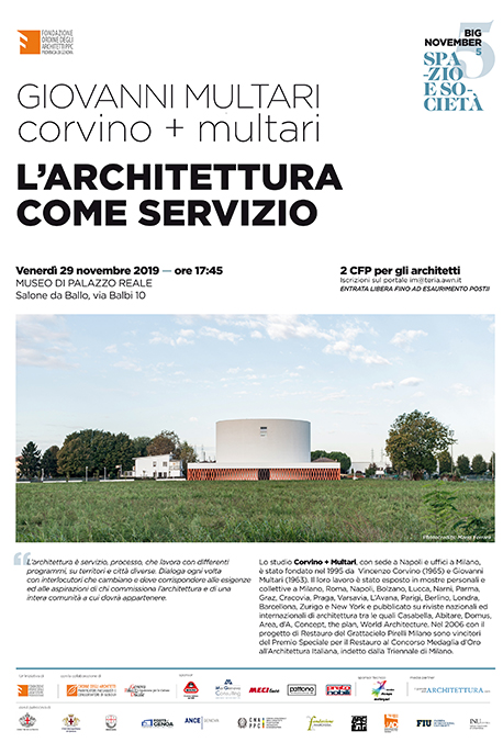L'architettura come servizio Genova 29 – 11 - 2019 -  Corvino + Multari